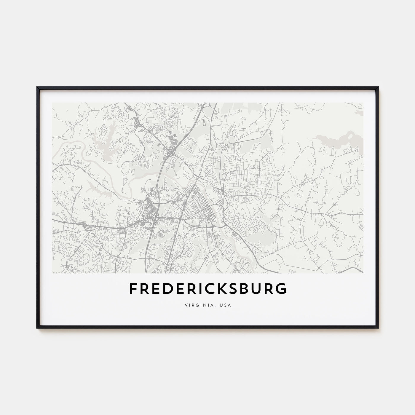 Fredericksburg Map Landscape Poster