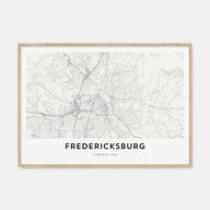 Fredericksburg Map Landscape Poster