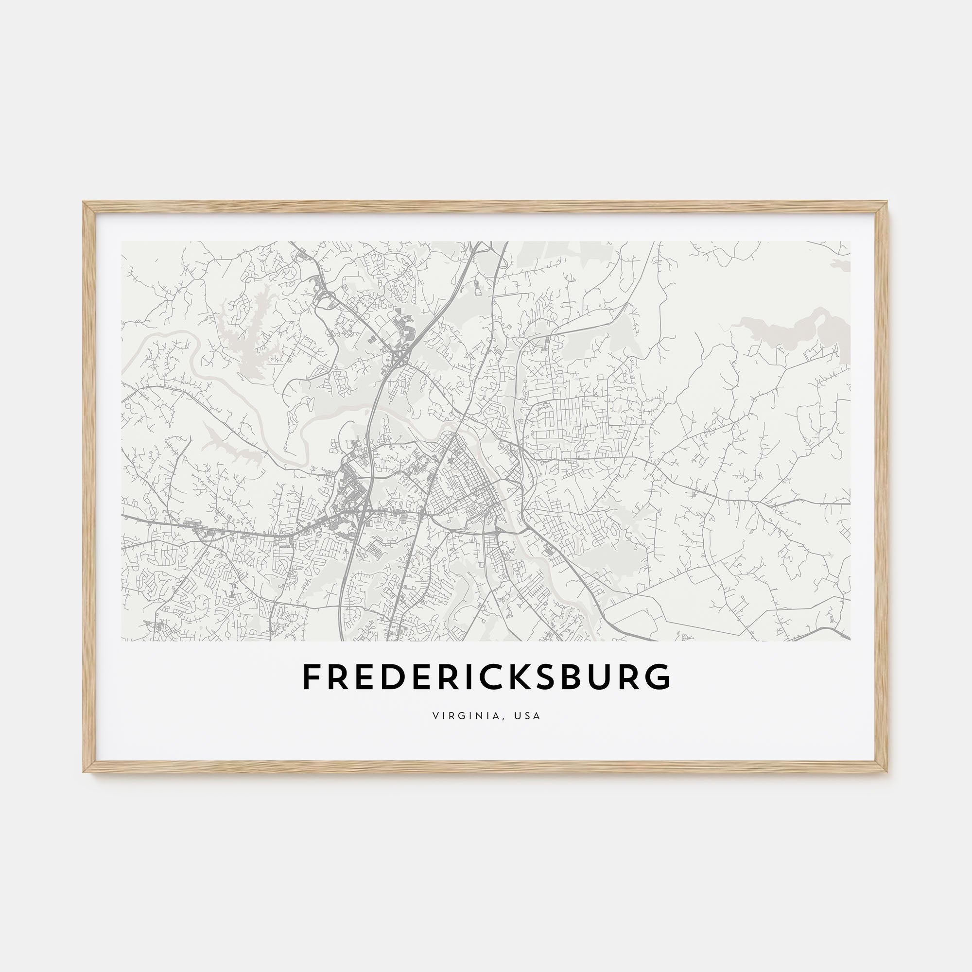 Fredericksburg Map Landscape Poster