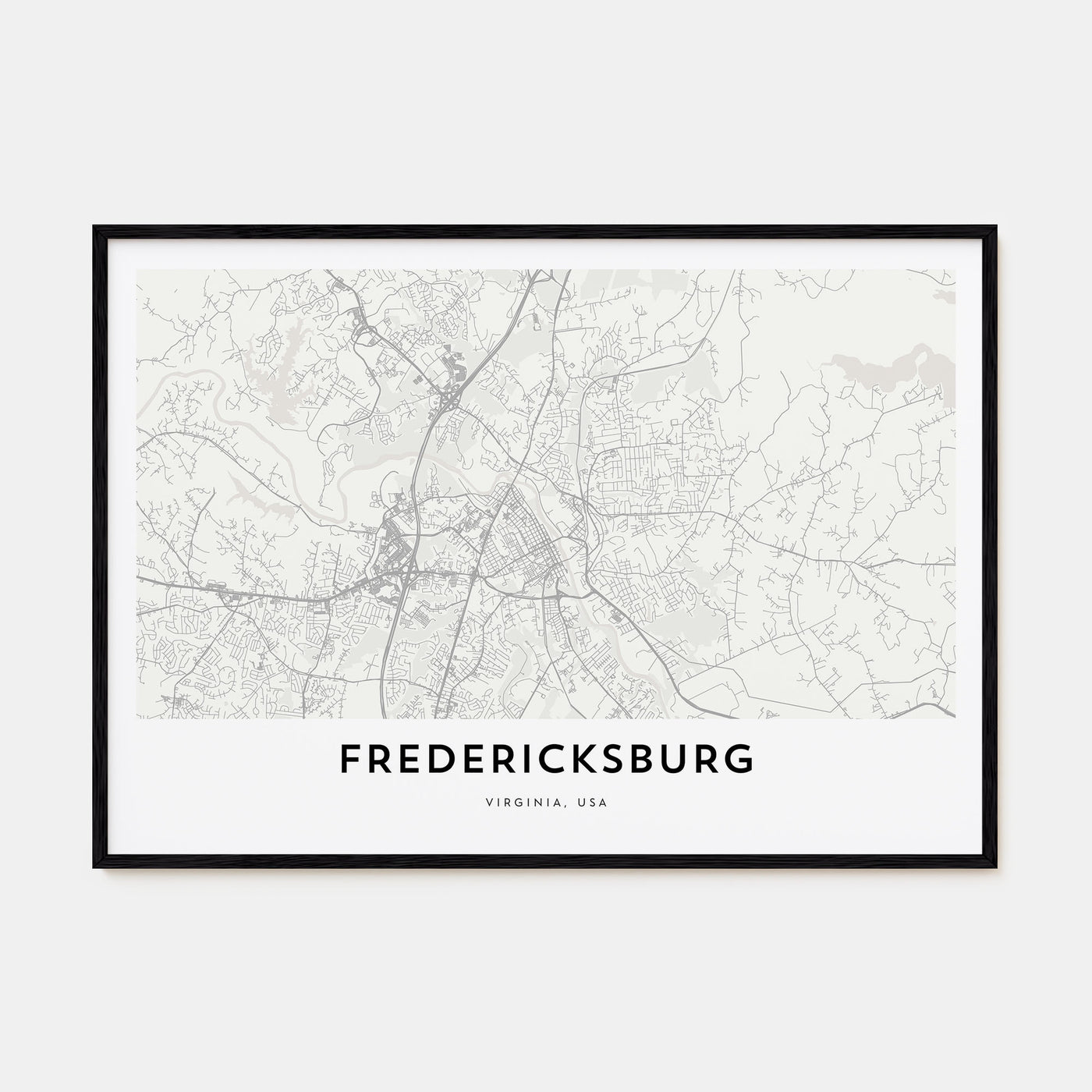 Fredericksburg Map Landscape Poster