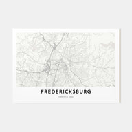 Fredericksburg Map Landscape Poster