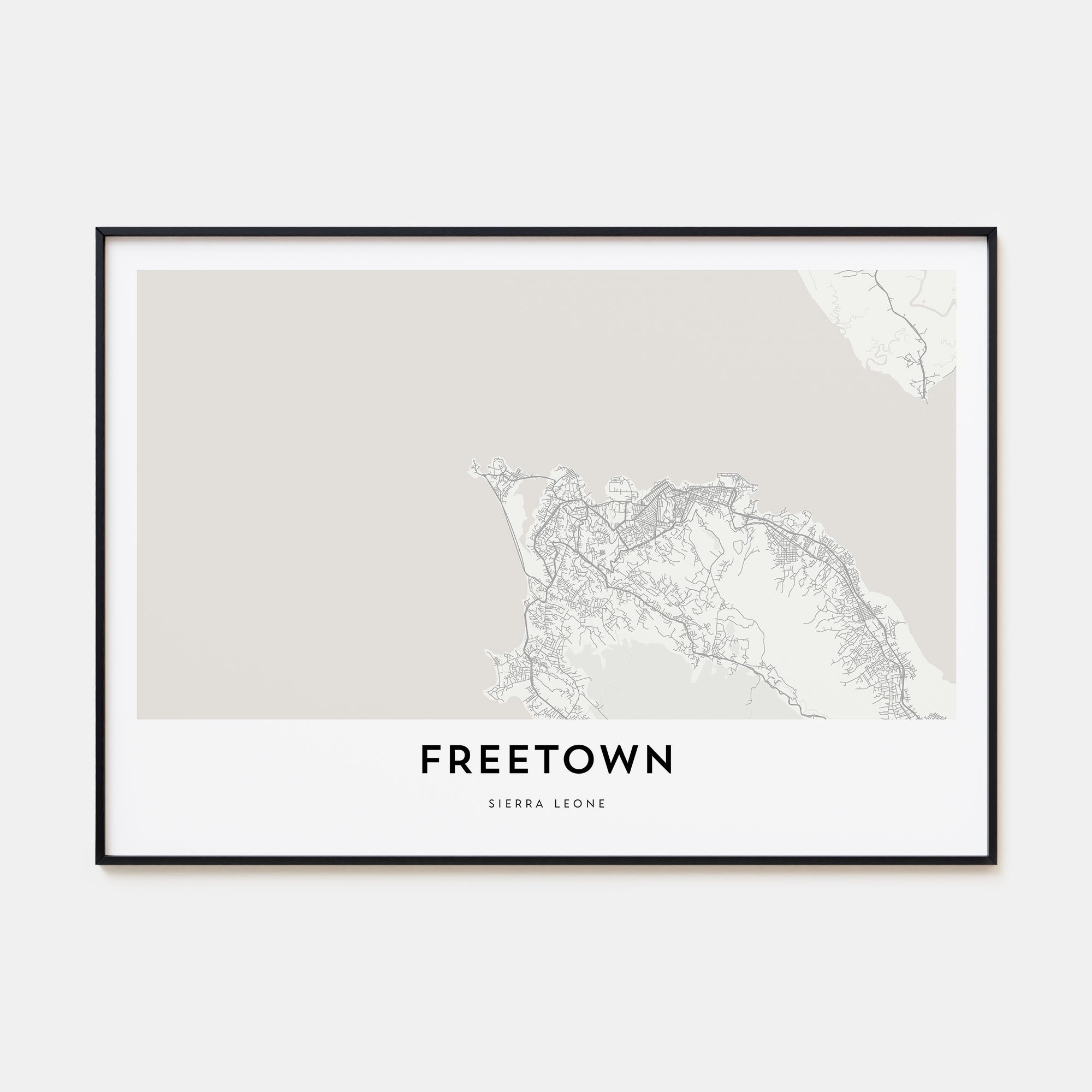 Freetown Map Landscape Poster