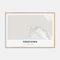 Freetown Map Landscape Poster