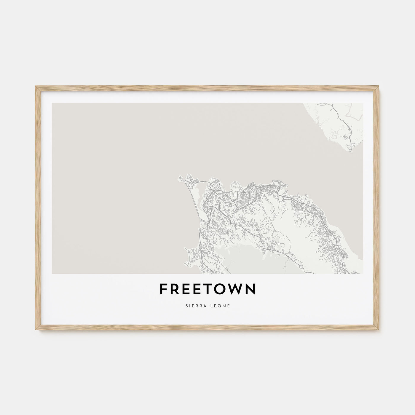 Freetown Map Landscape Poster