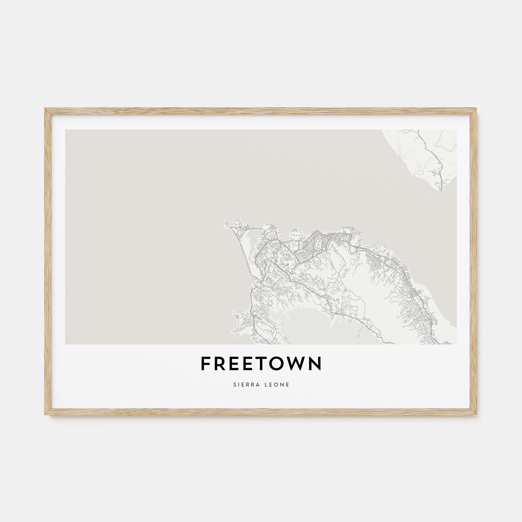 Freetown Map Landscape Poster