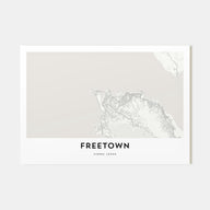 Freetown Map Landscape Poster