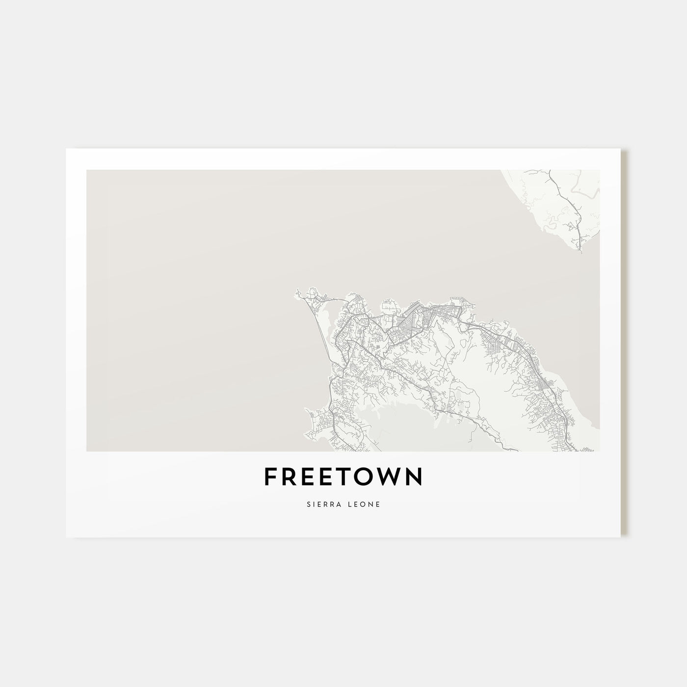 Freetown Map Landscape Poster