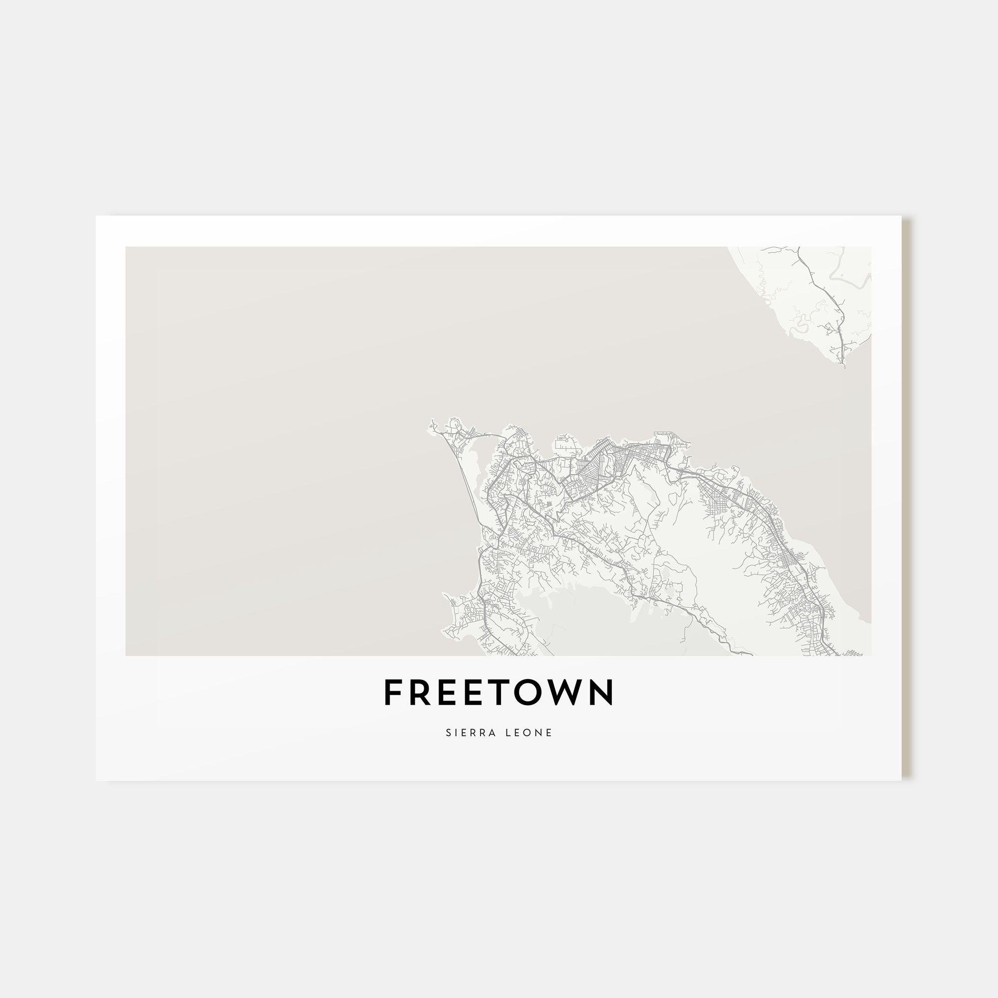 Freetown Map Landscape Poster