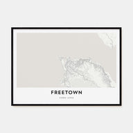 Freetown Map Landscape Poster