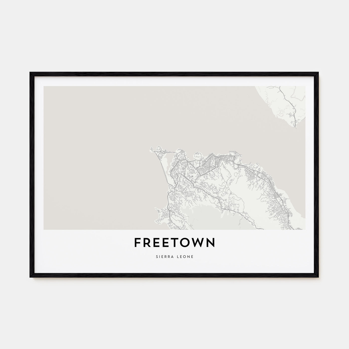 Freetown Map Landscape Poster