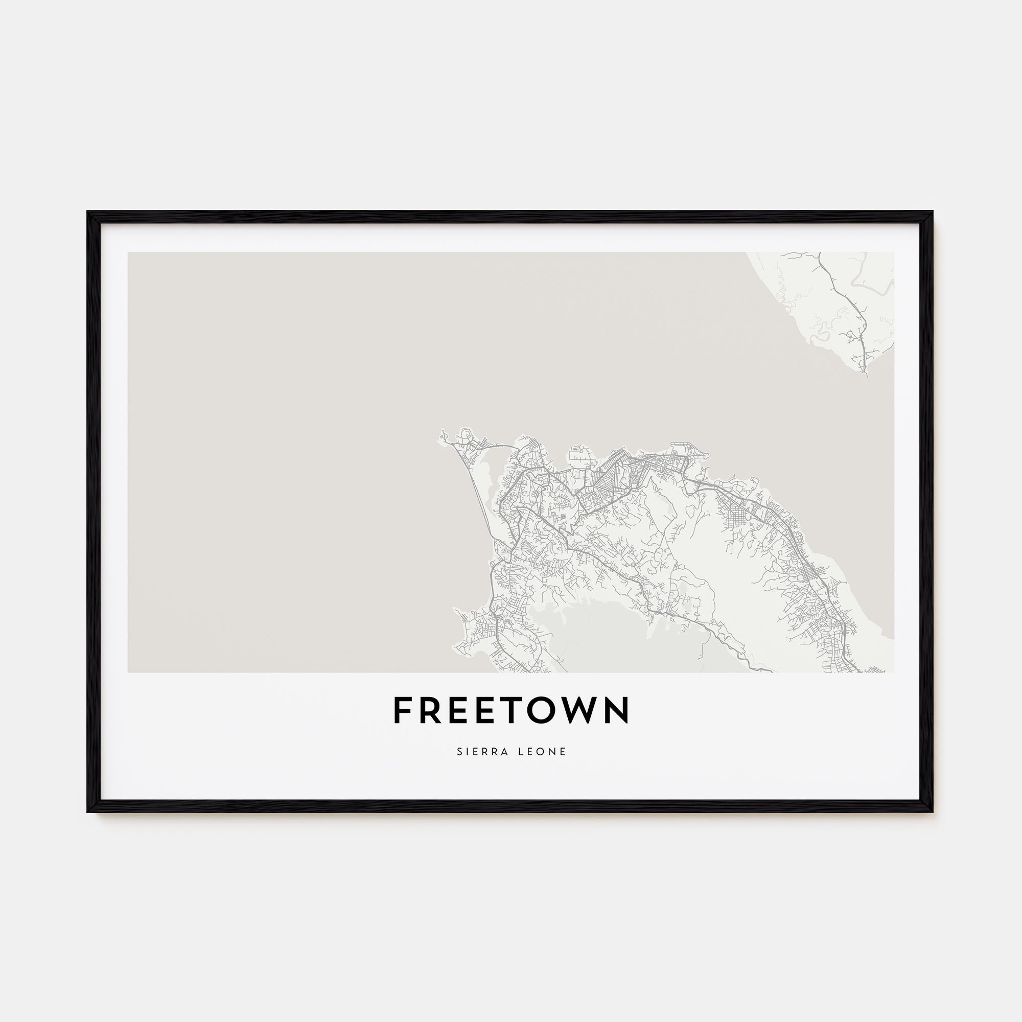 Freetown Map Landscape Poster
