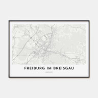 Freiburg im Breisgau Map Landscape Poster