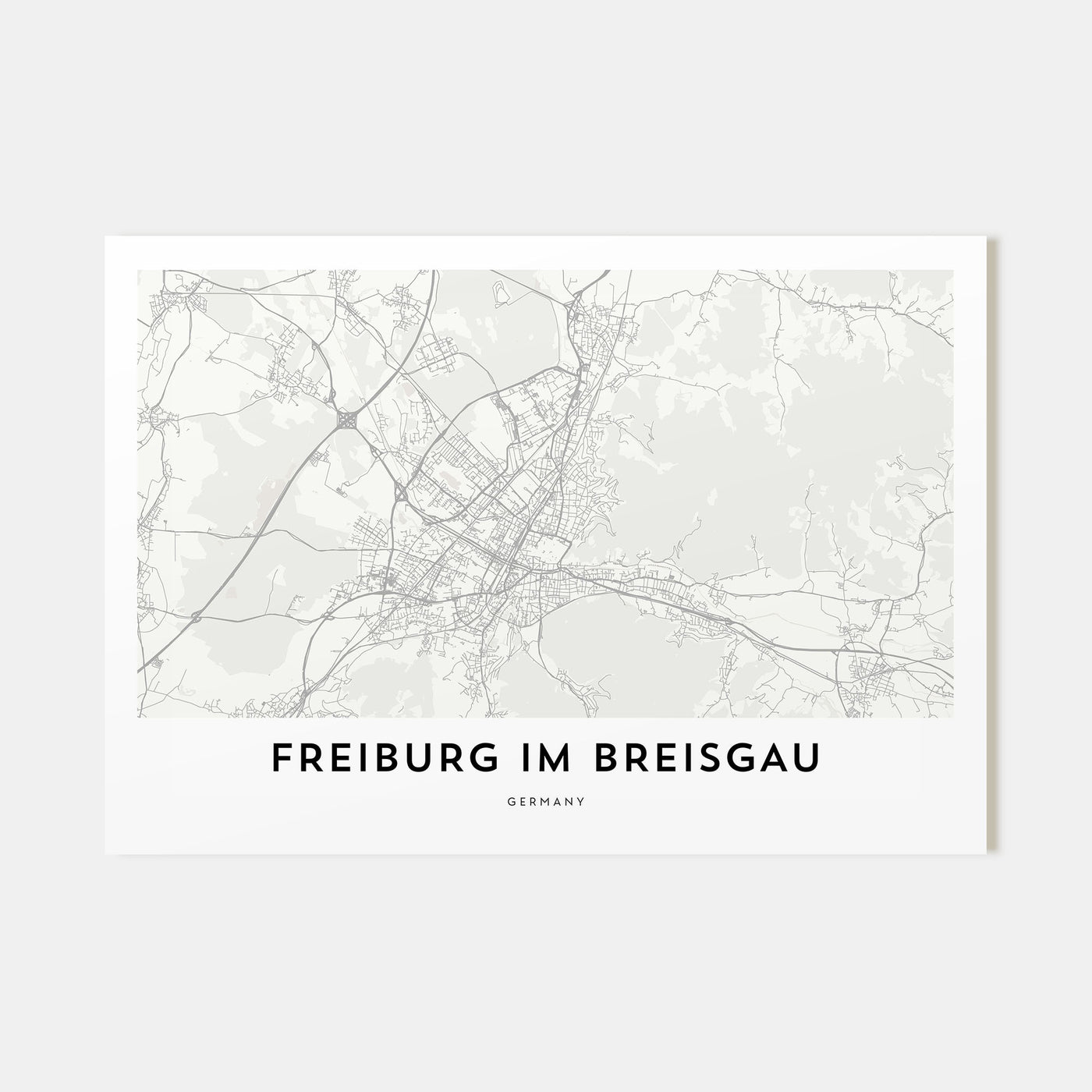 Freiburg im Breisgau Map Landscape Poster