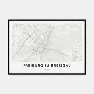 Freiburg im Breisgau Map Landscape Poster