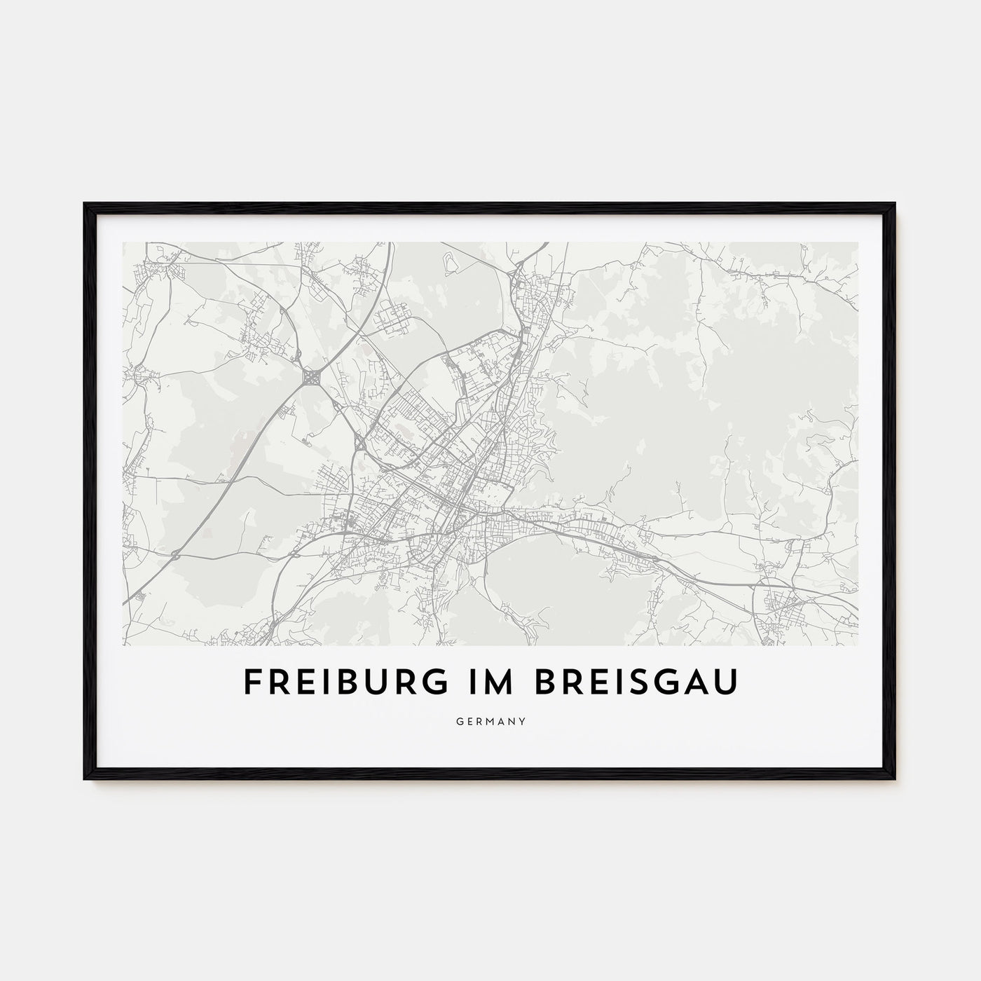 Freiburg im Breisgau Map Landscape Poster