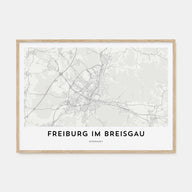Freiburg im Breisgau Map Landscape Poster