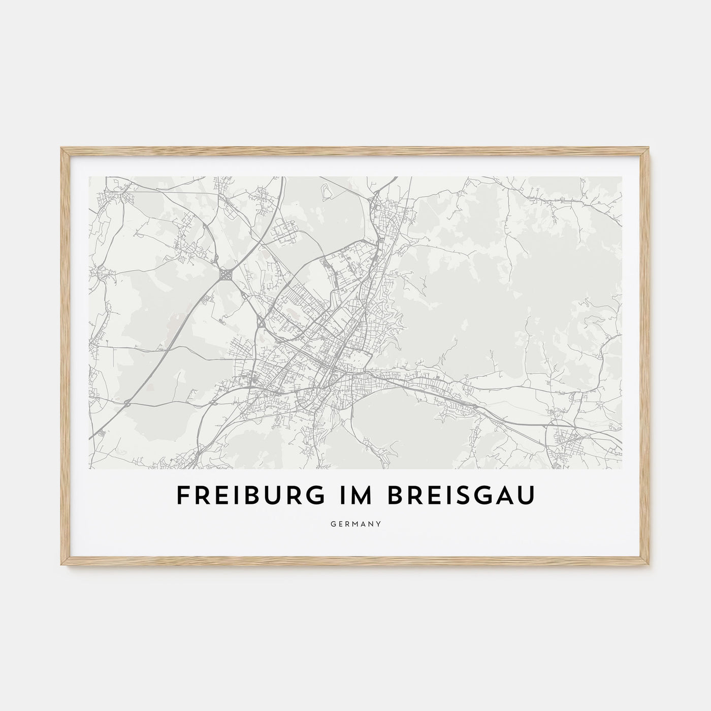 Freiburg im Breisgau Map Landscape Poster
