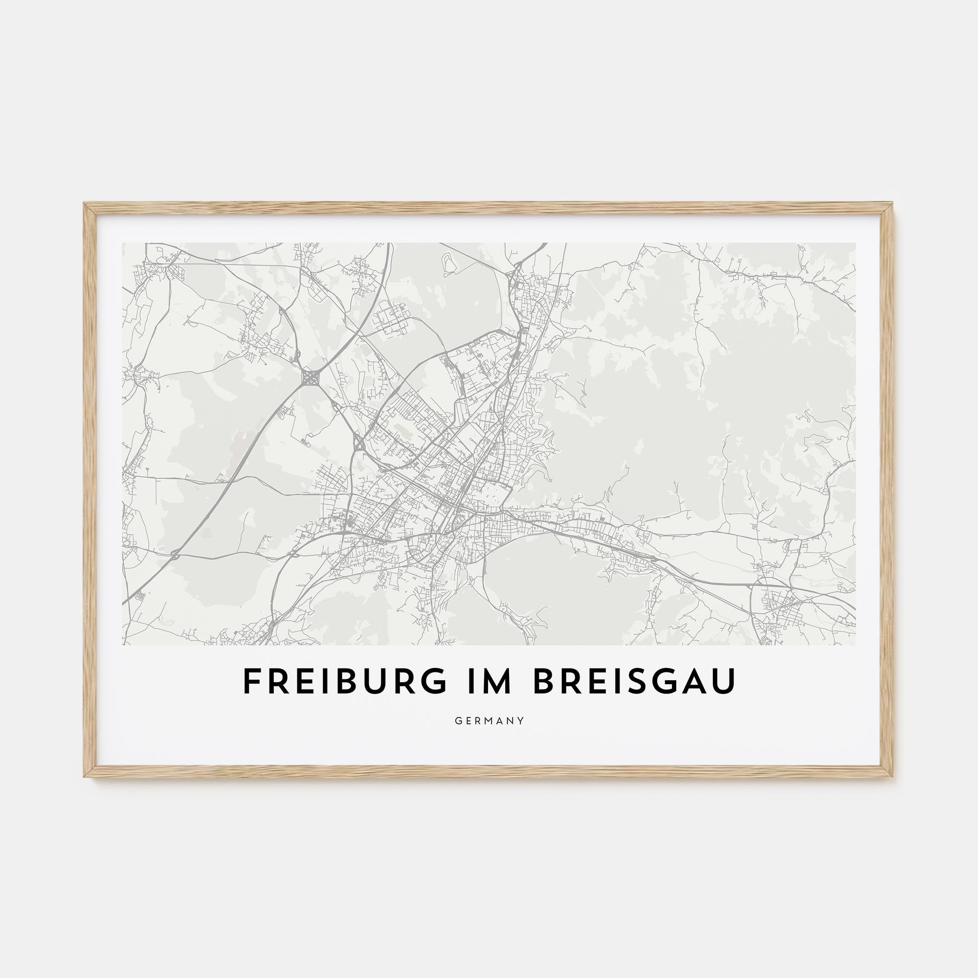 Freiburg im Breisgau Map Landscape Poster