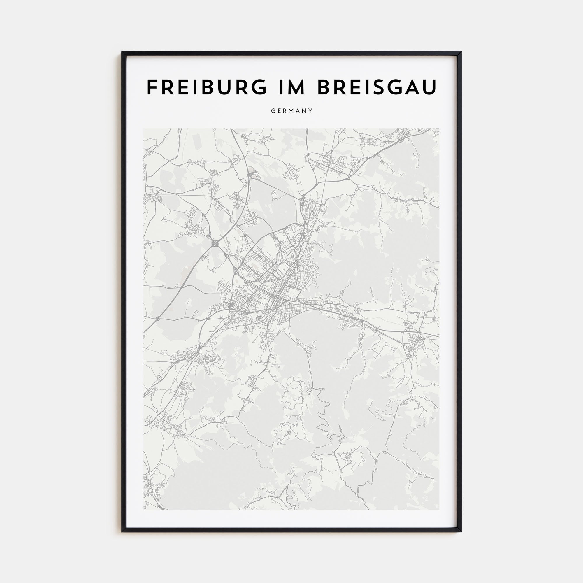 Freiburg im Breisgau Map Portrait Poster