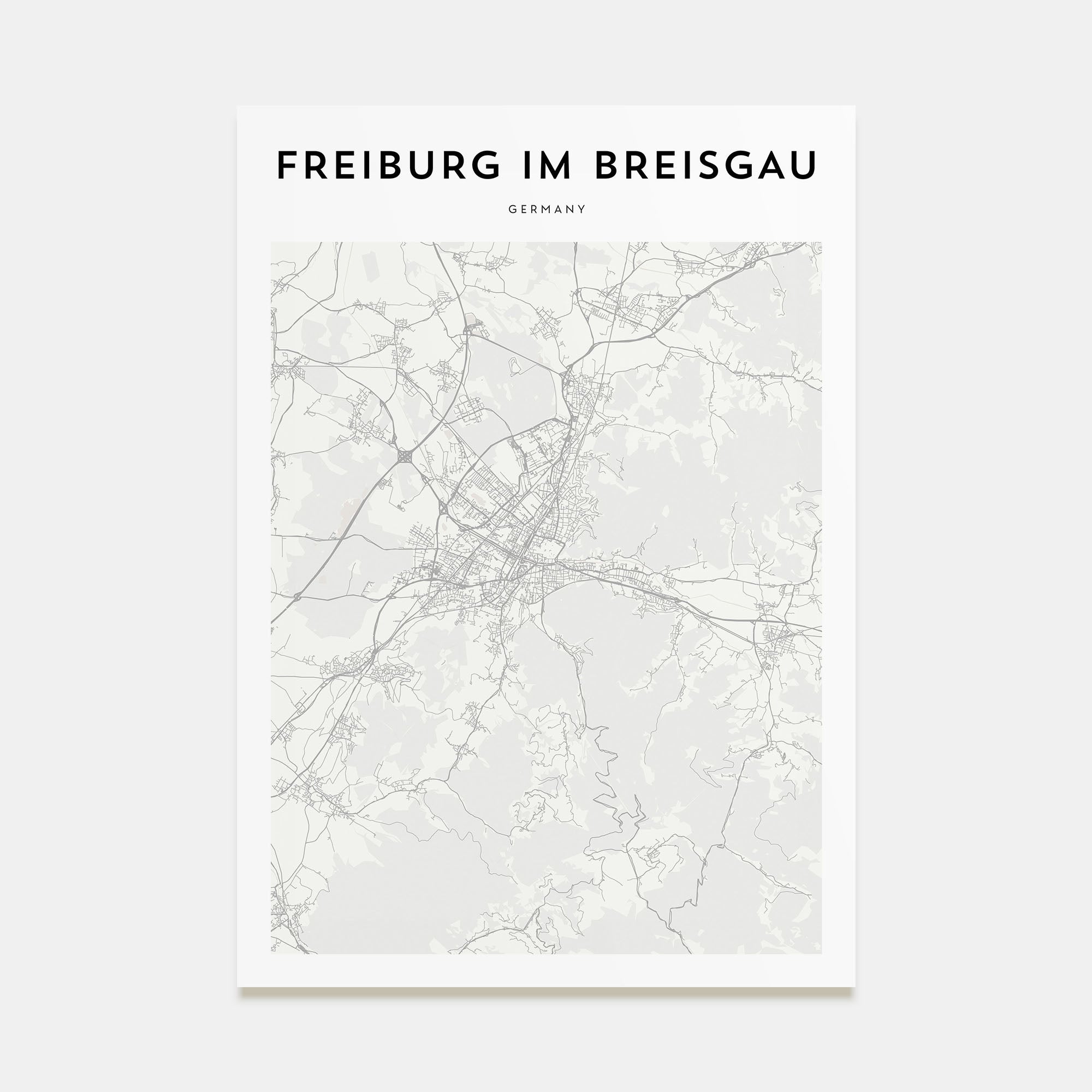Freiburg im Breisgau Map Portrait Poster