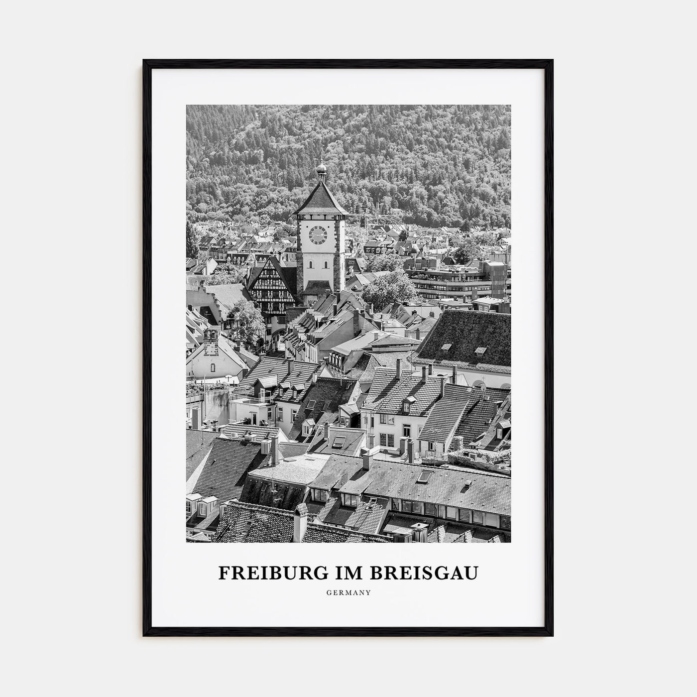 Freiburg im Breisgau Portrait B&W Poster