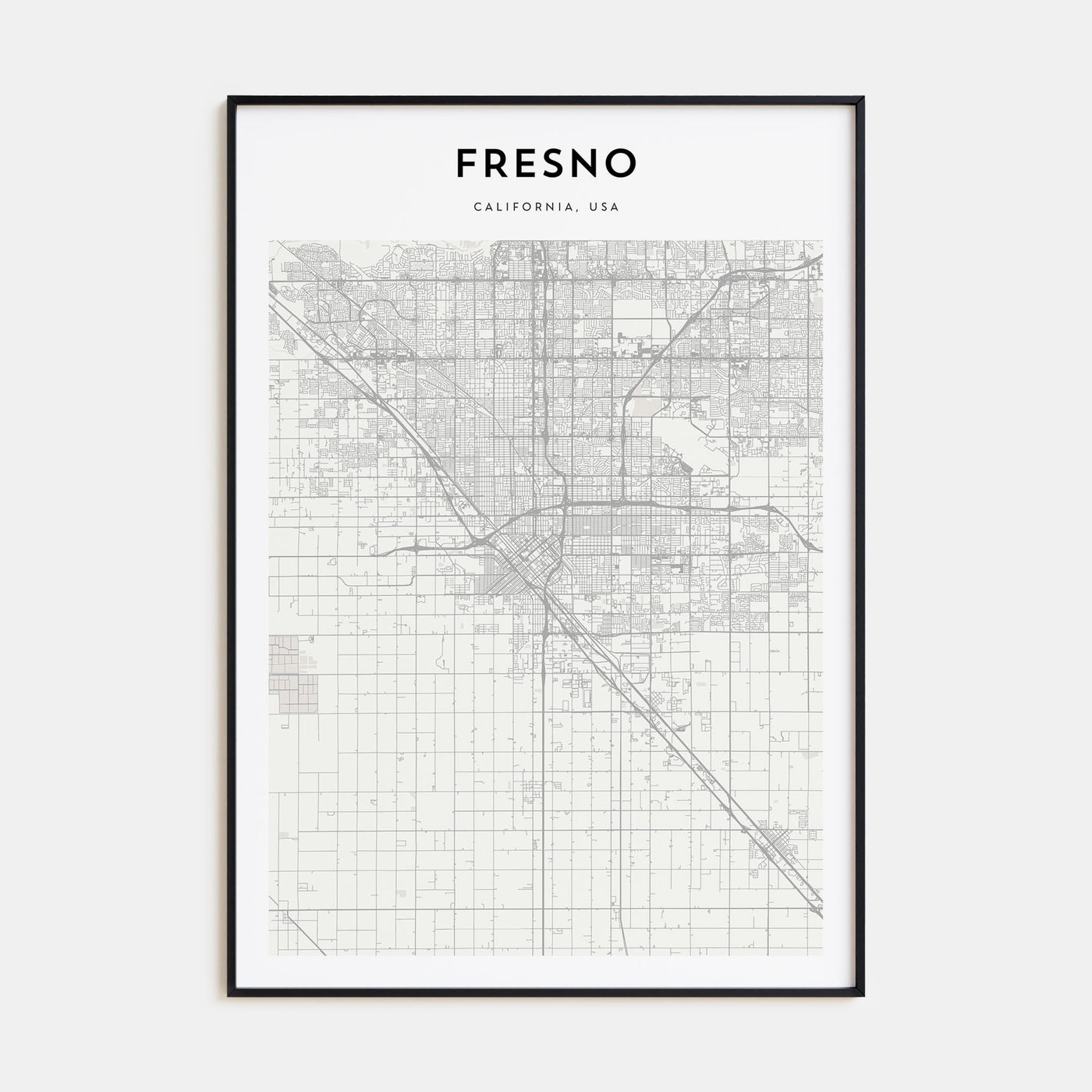 Fresno Map Portrait Poster