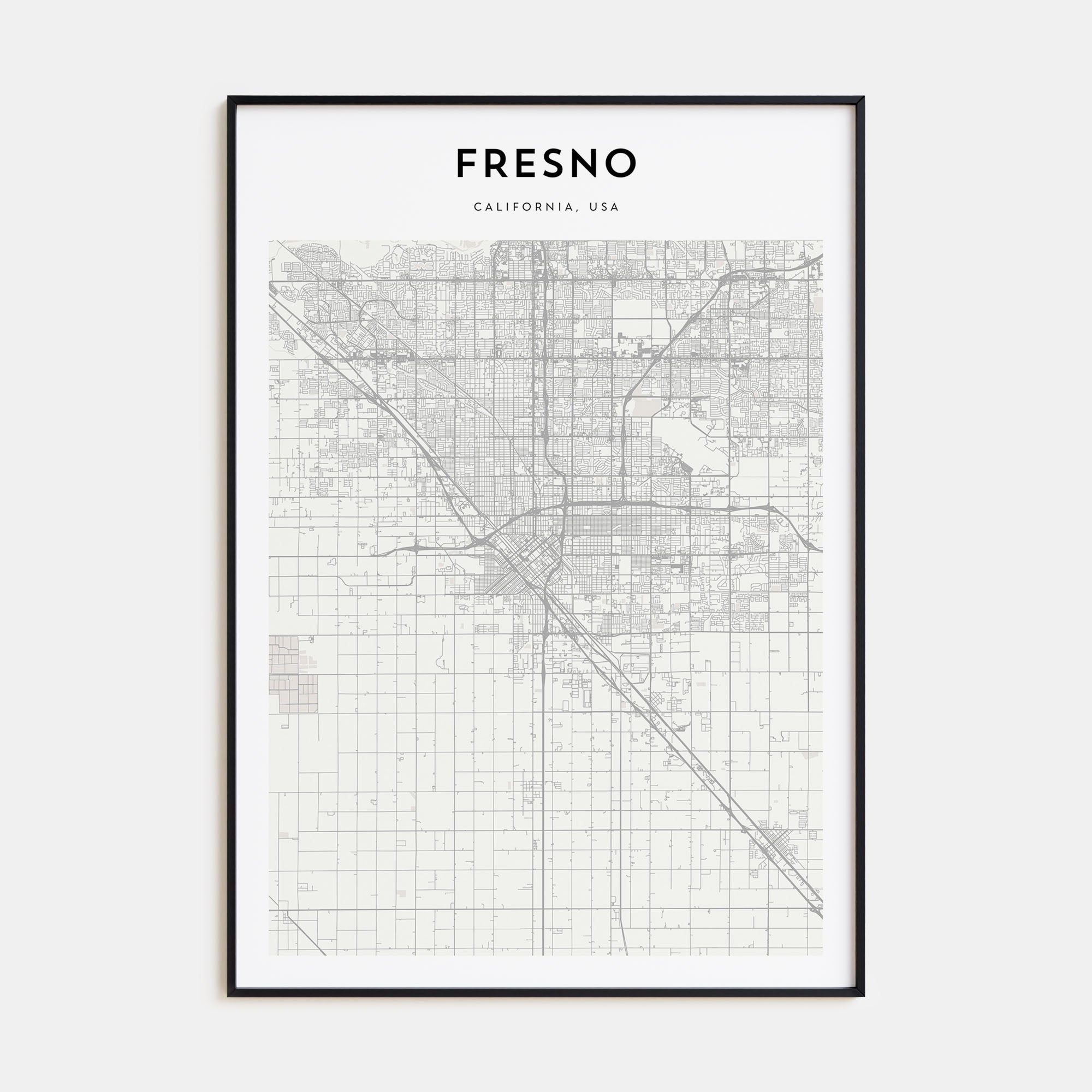 Fresno Map Portrait Poster