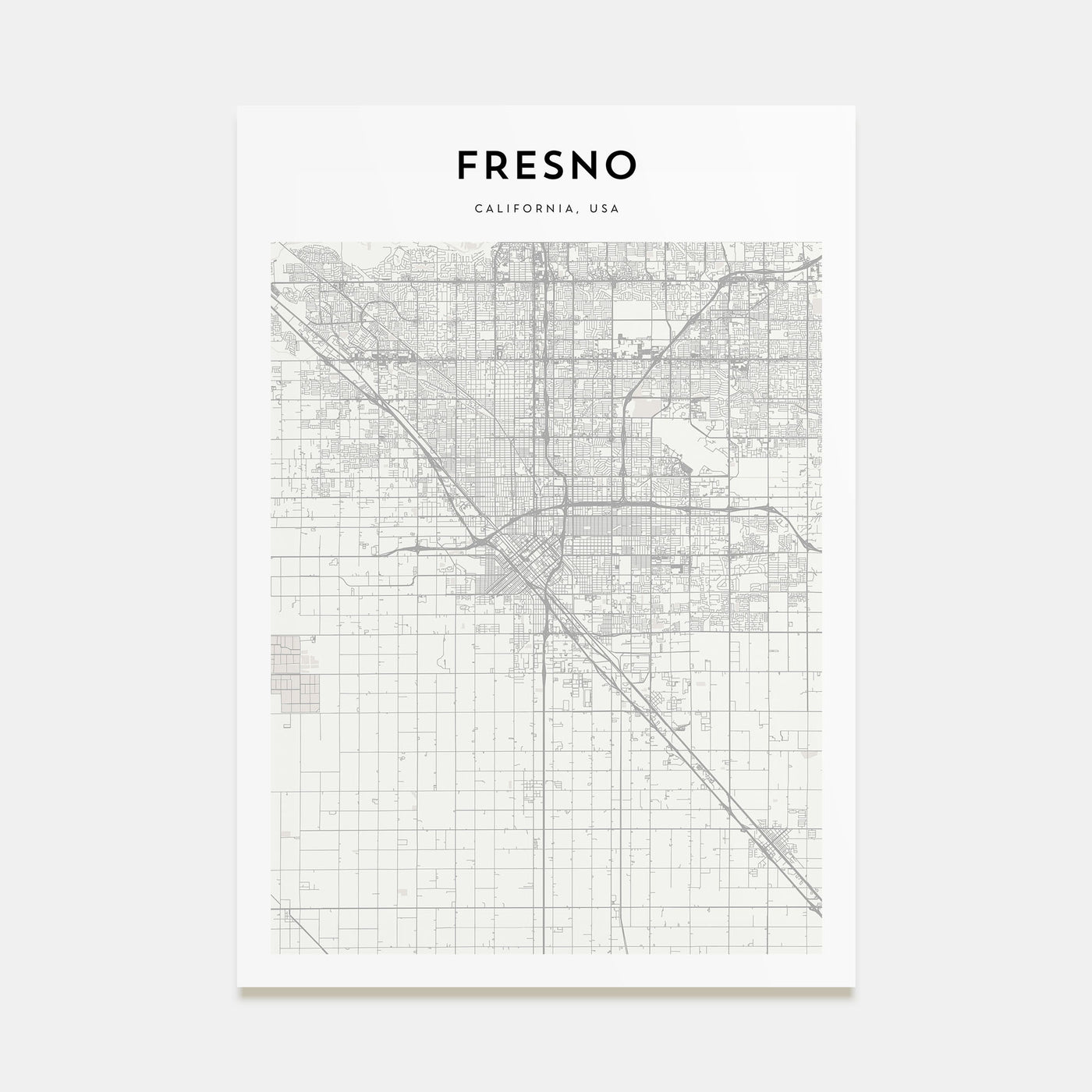 Fresno Map Portrait Poster