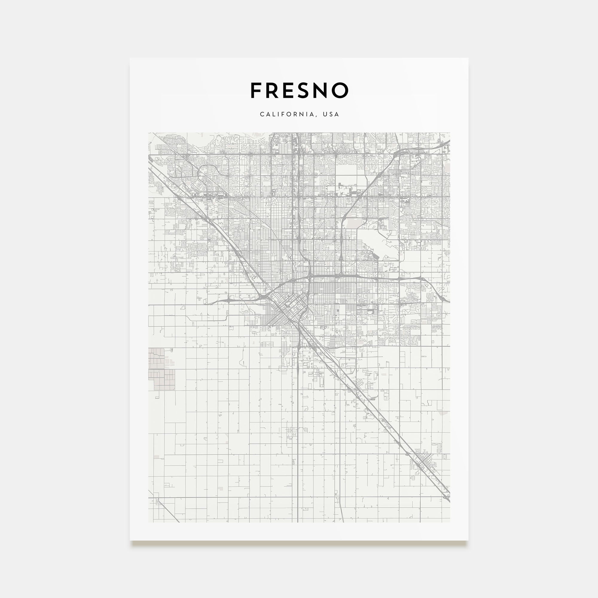 Fresno Map Portrait Poster