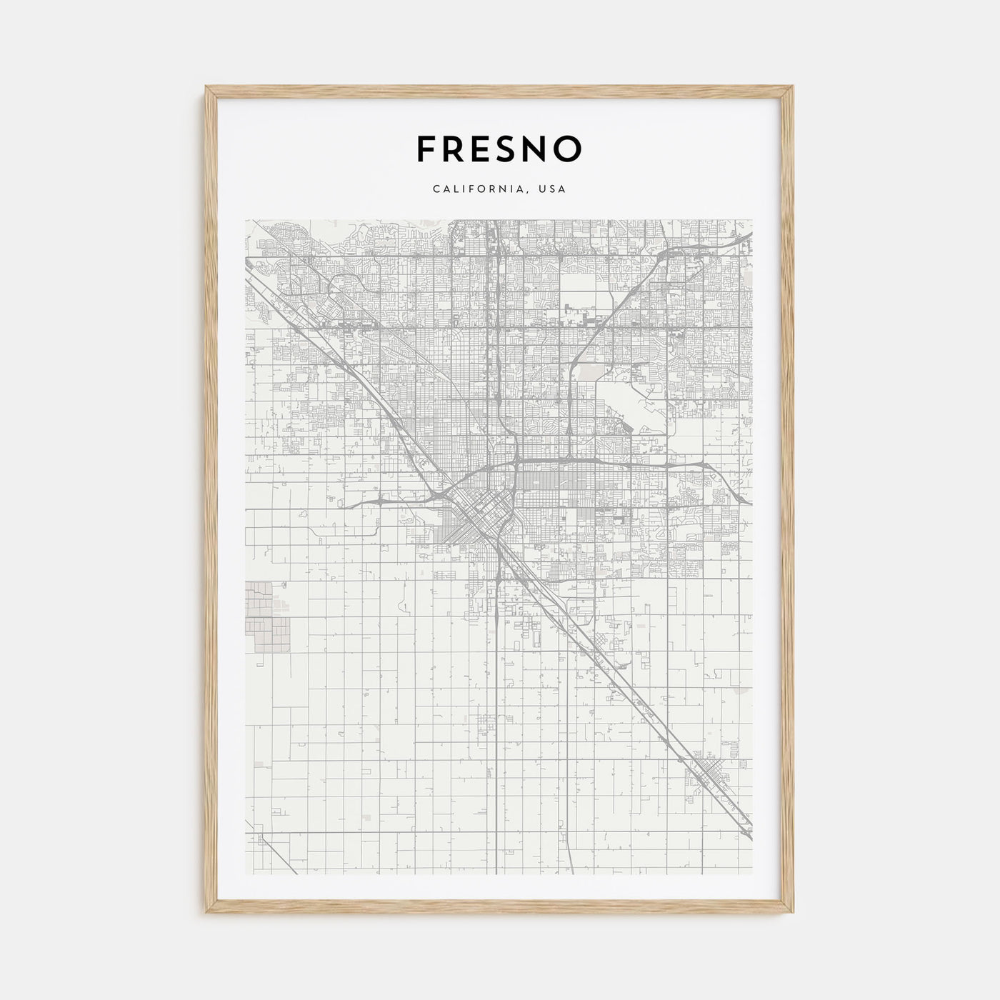 Fresno Map Portrait Poster