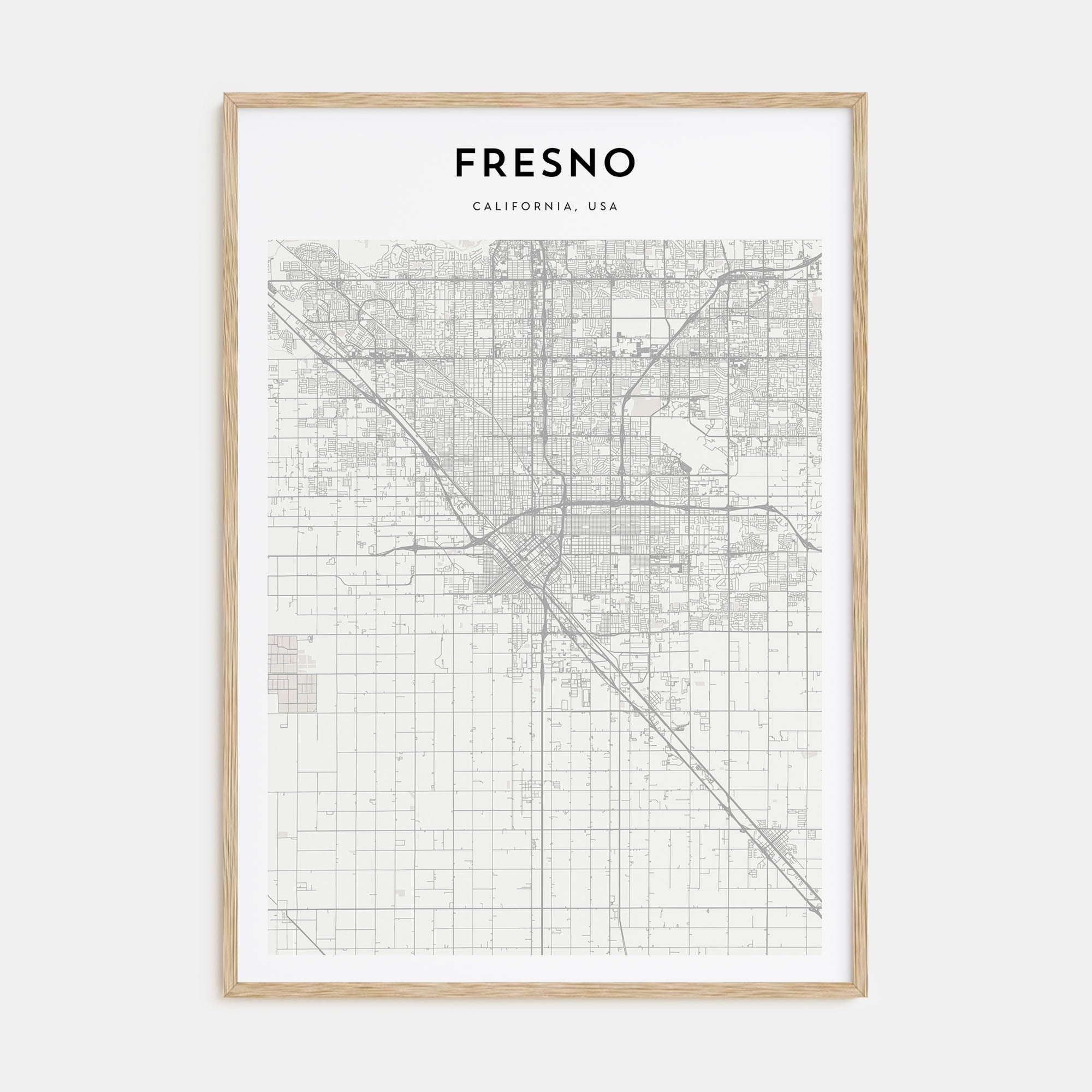 Fresno Map Portrait Poster