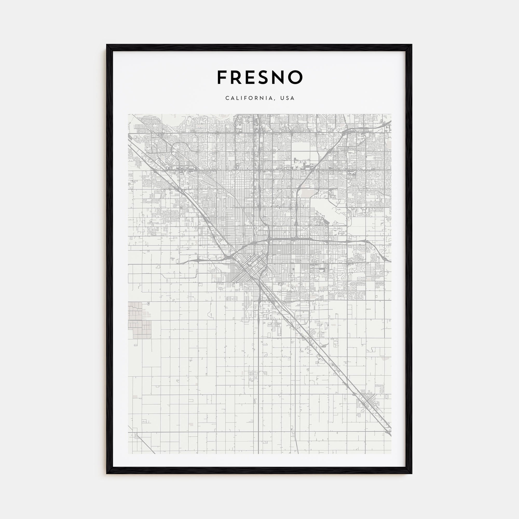 Fresno Map Portrait Poster
