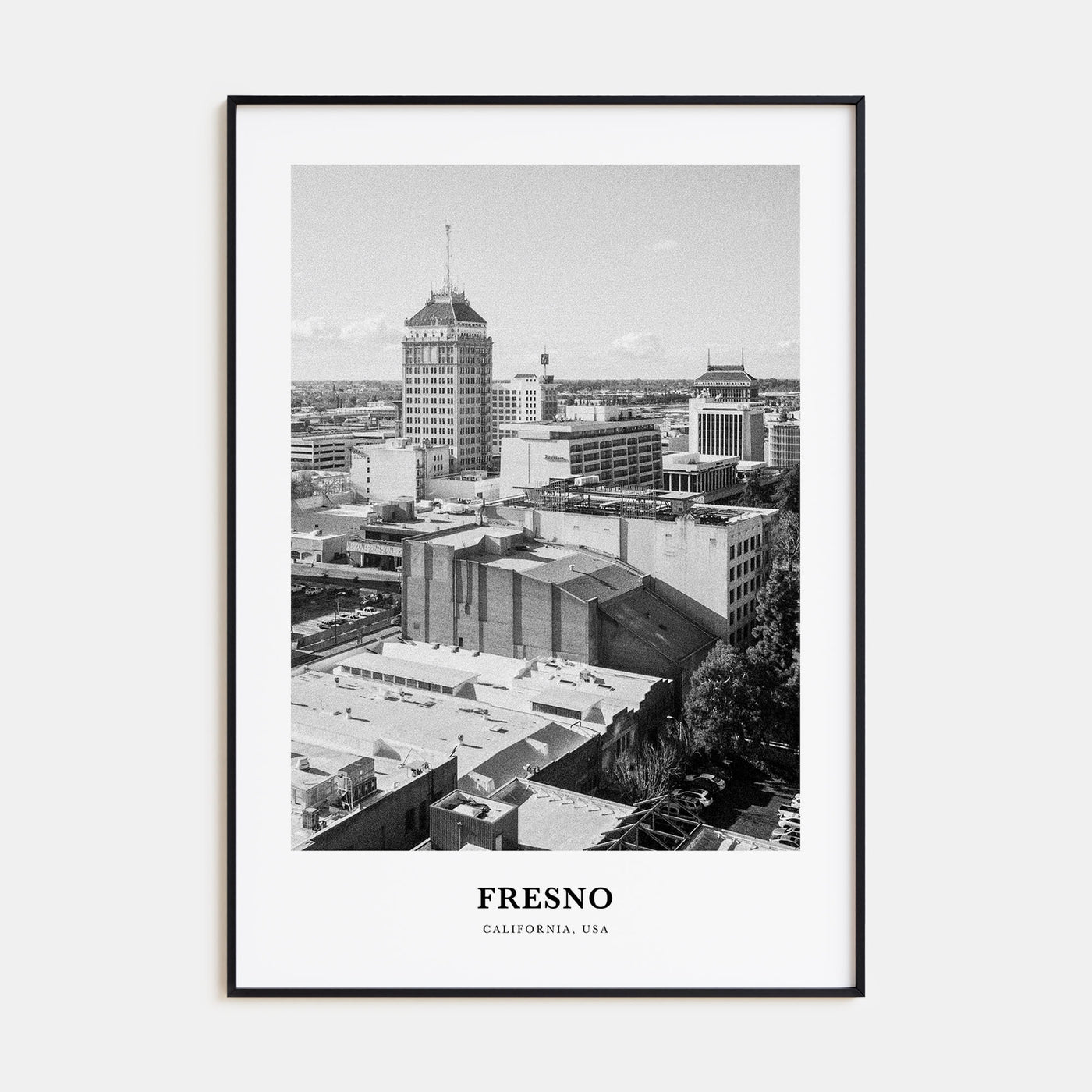 Fresno Portrait B&W Poster