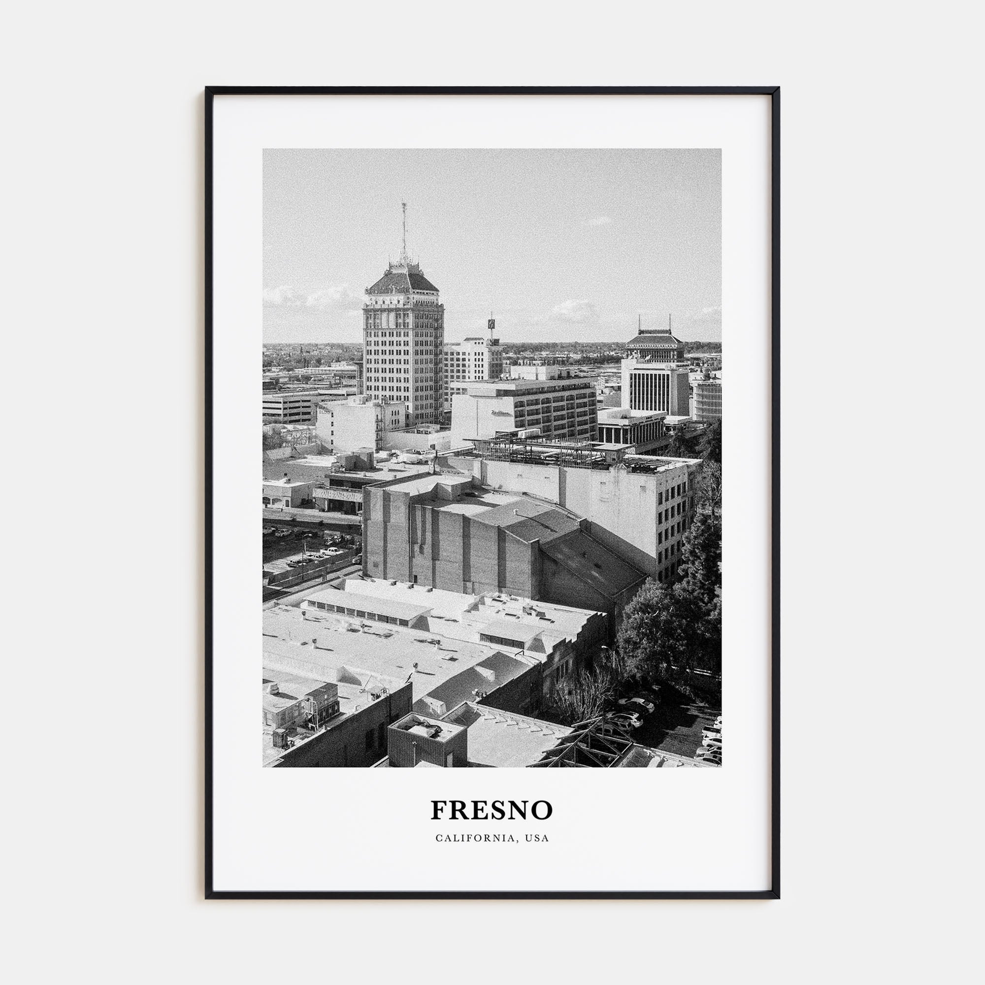 Fresno Portrait B&W Poster