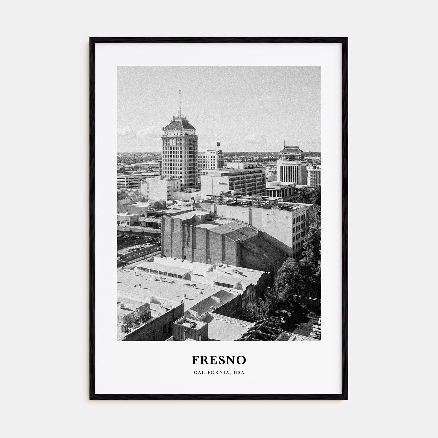 Fresno Portrait B&W Poster