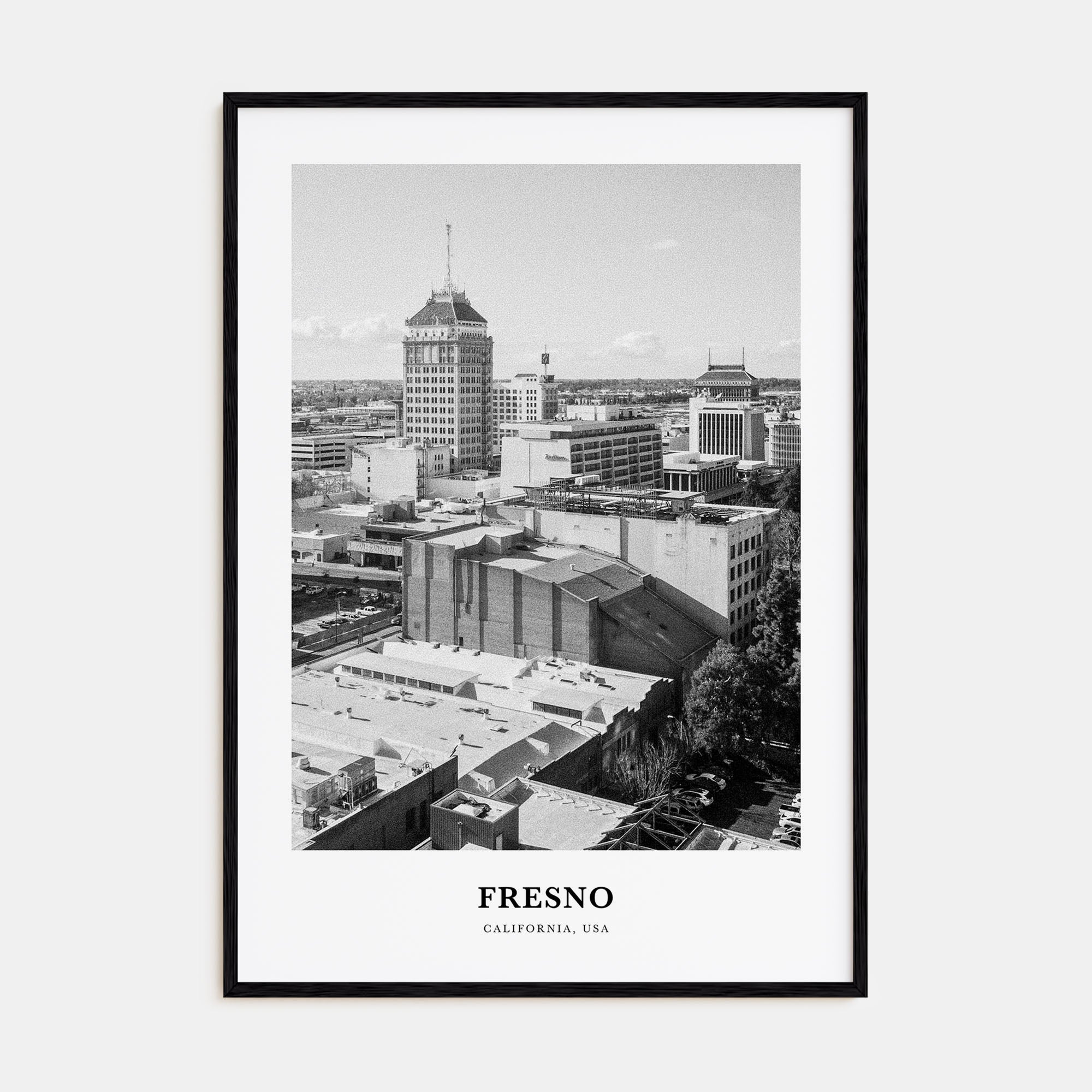 Fresno Portrait B&W Poster
