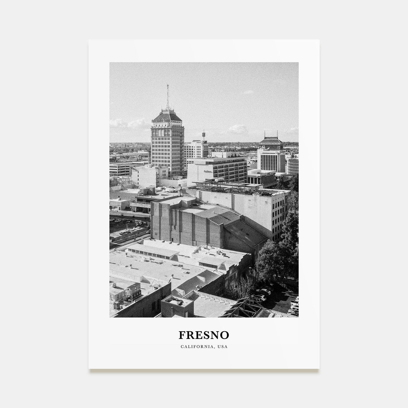 Fresno Portrait B&W Poster
