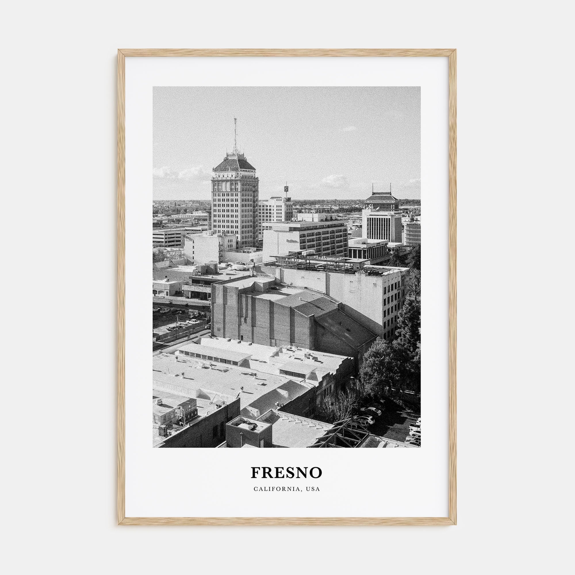 Fresno Portrait B&W Poster