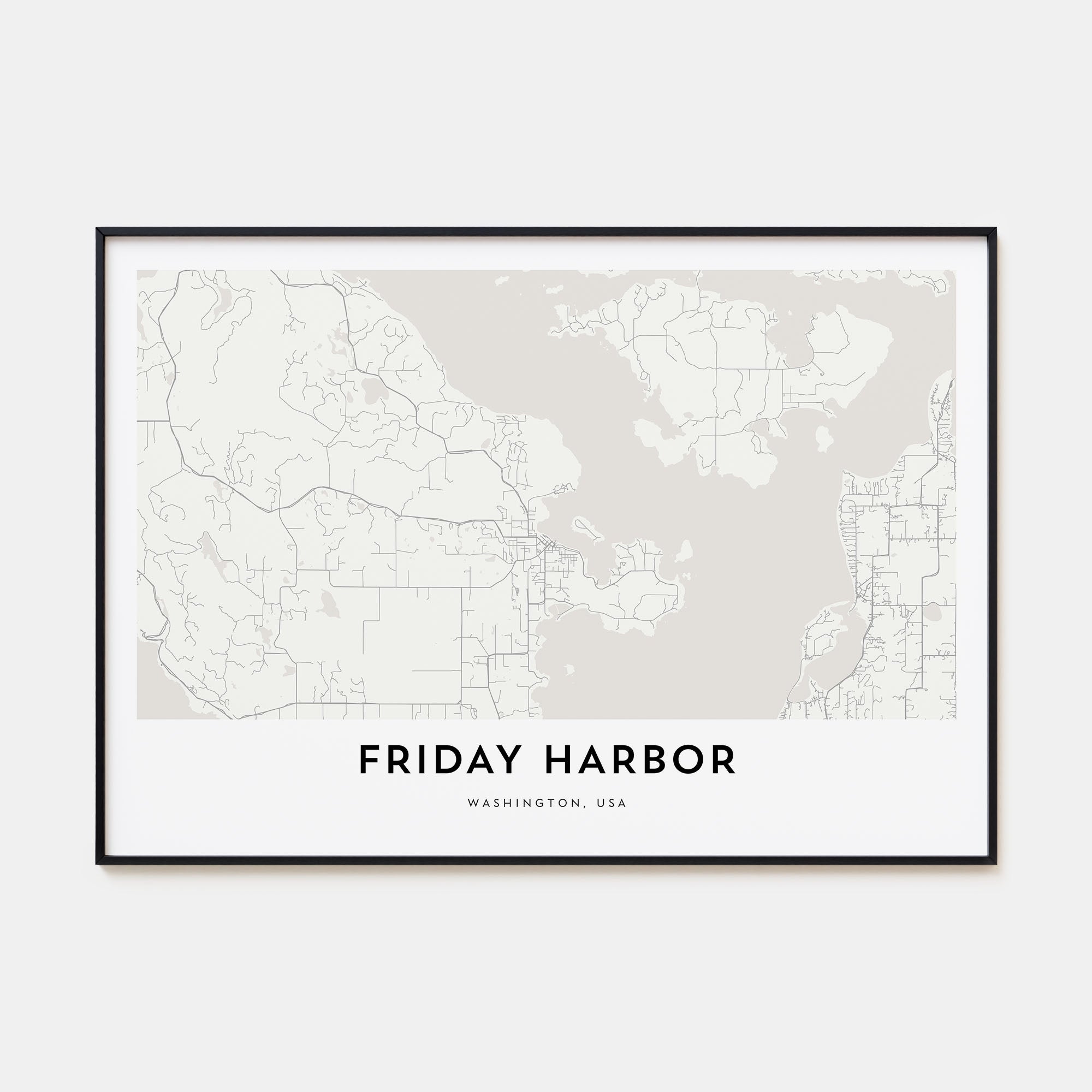 Friday Harbor Map Landscape Poster