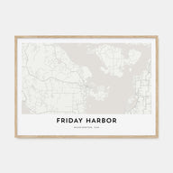 Friday Harbor Map Landscape Poster