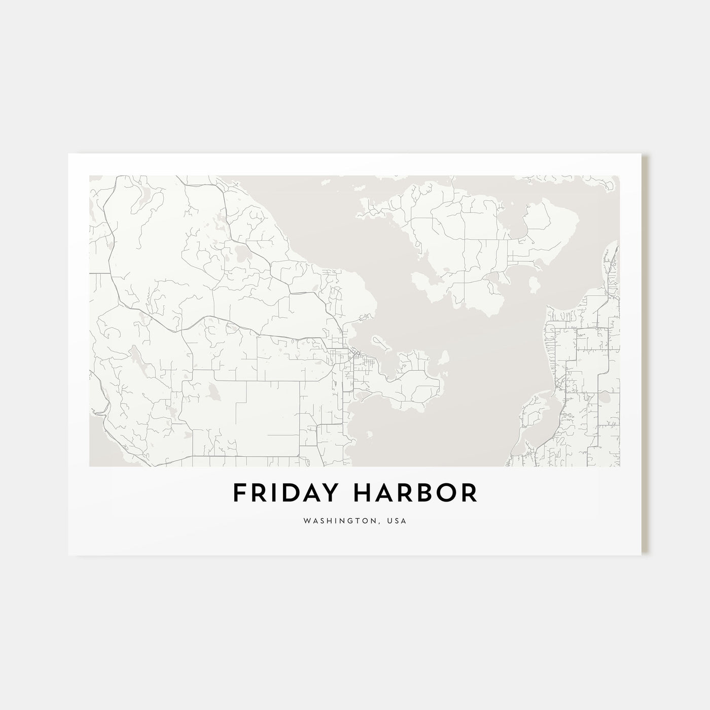 Friday Harbor Map Landscape Poster