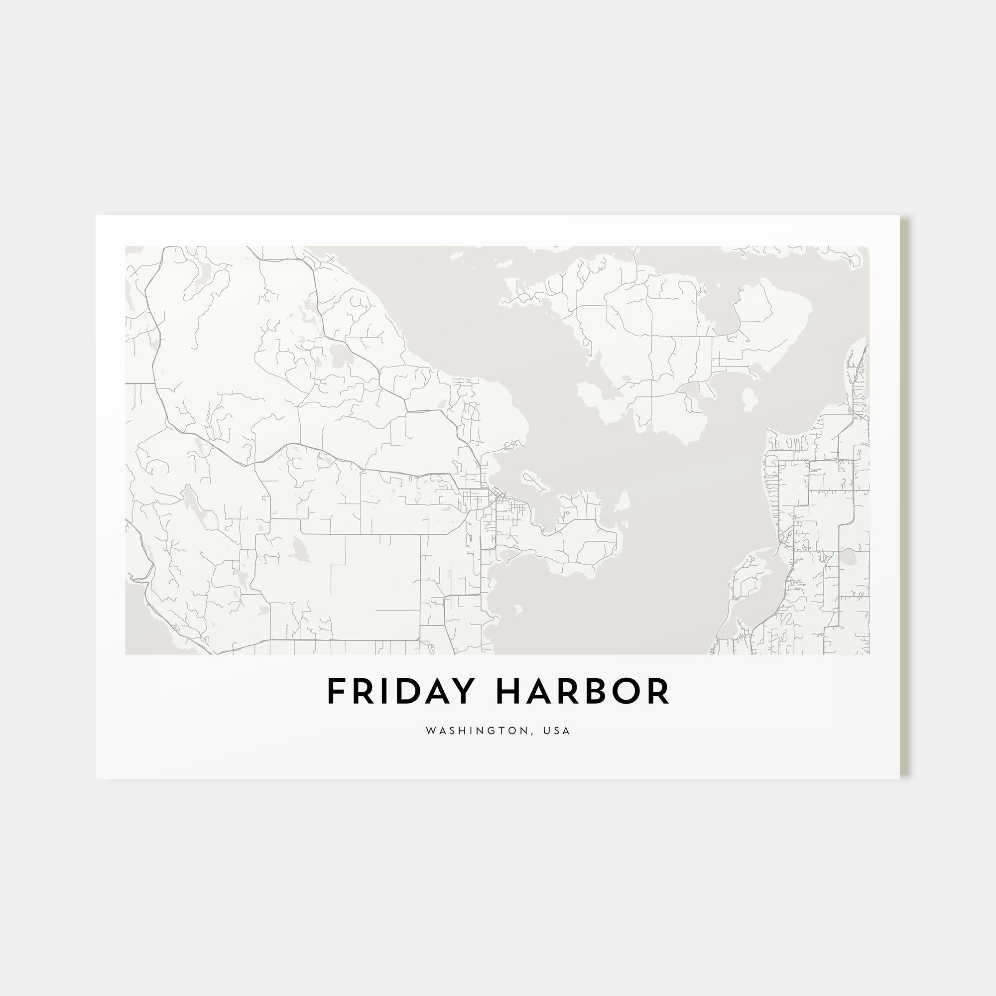 Friday Harbor Map Landscape Poster