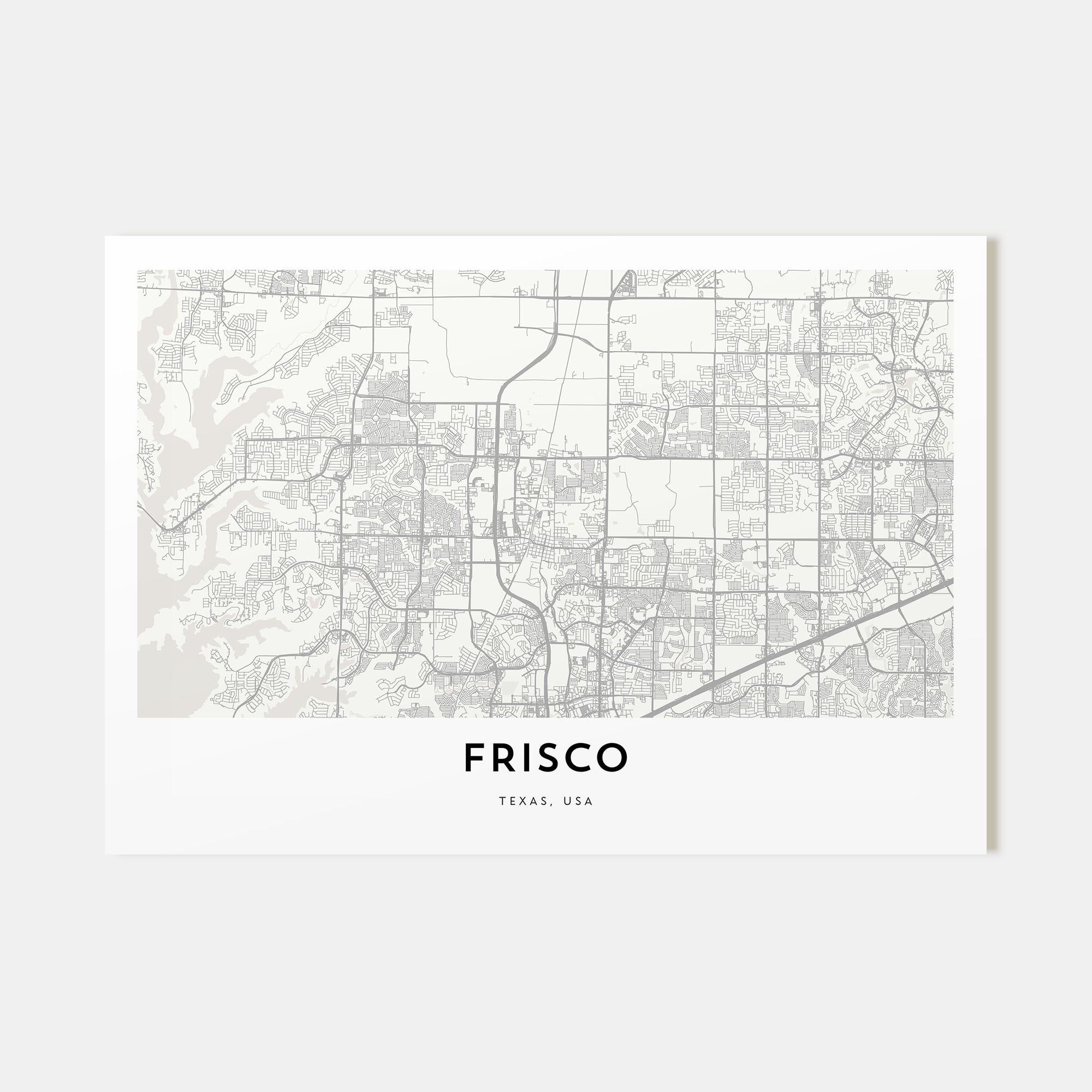 Frisco Map Landscape Poster