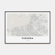 Fukuoka Map Landscape Poster