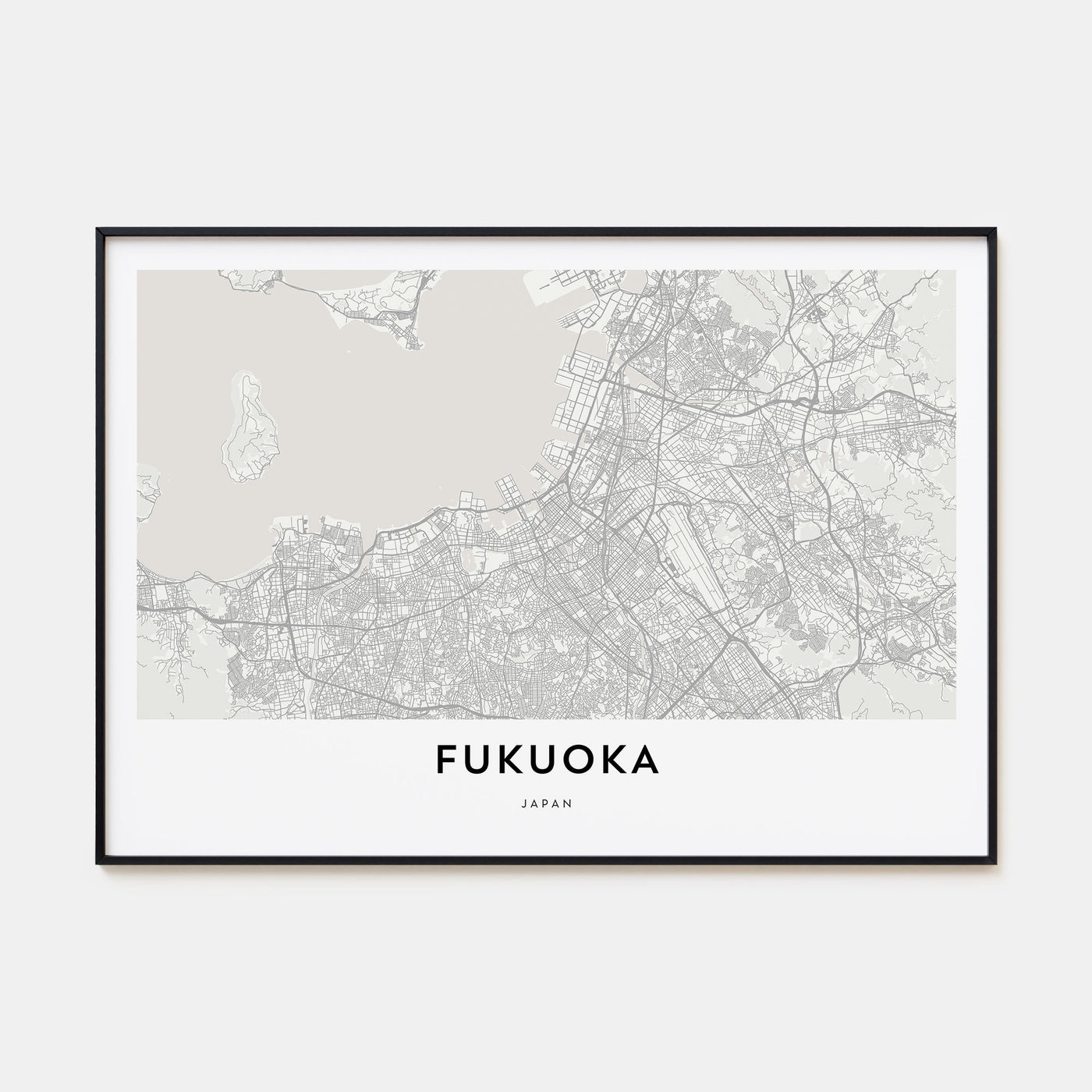 Fukuoka Map Landscape Poster
