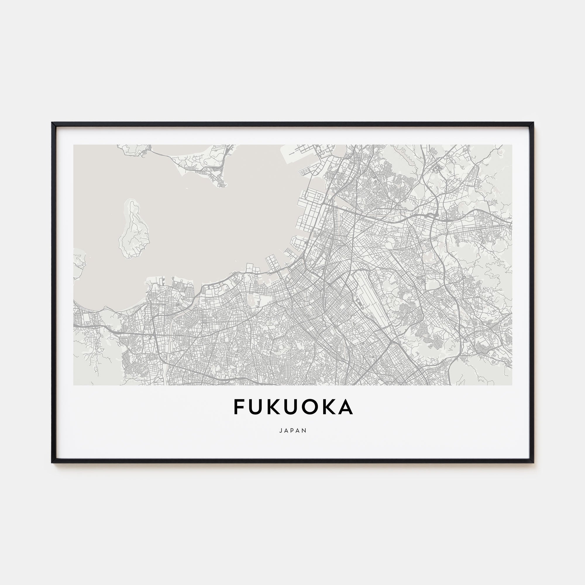 Fukuoka Map Landscape Poster