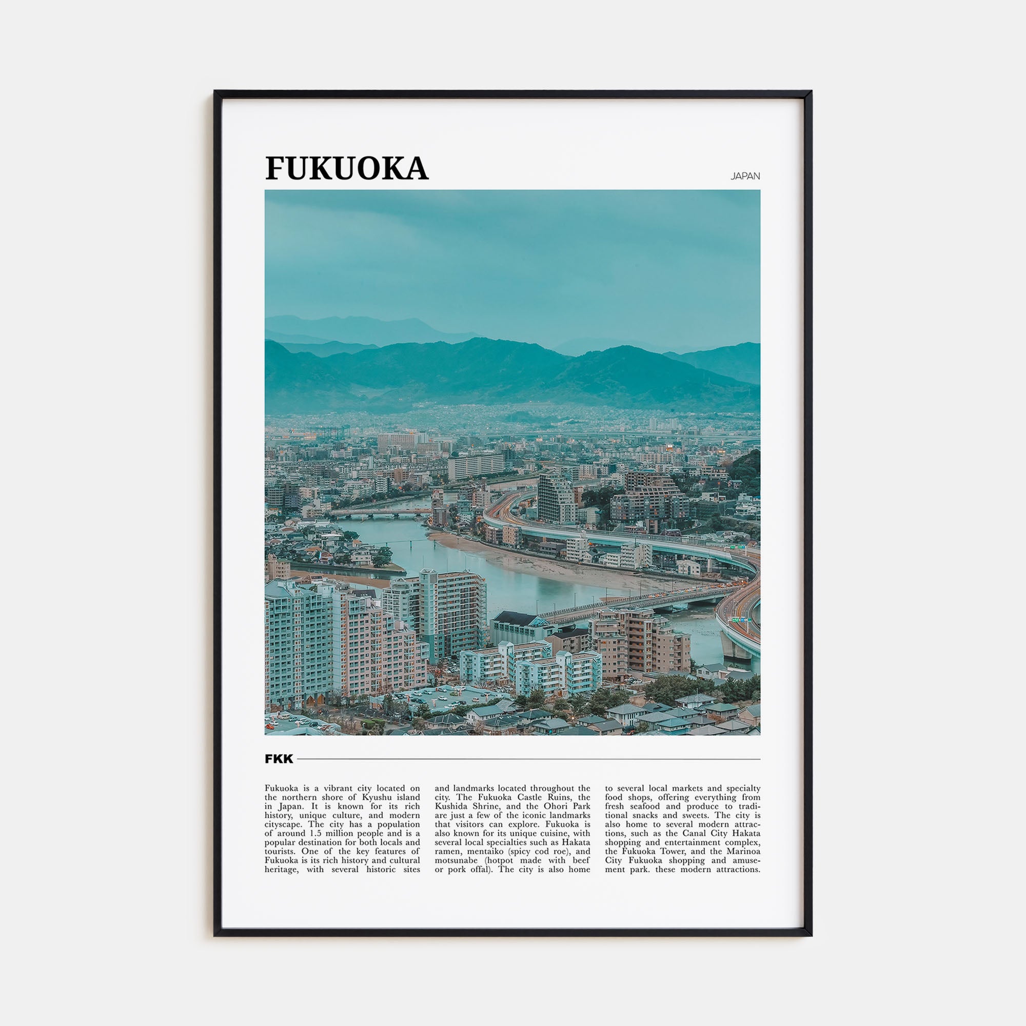 Fukuoka Travel Color Poster