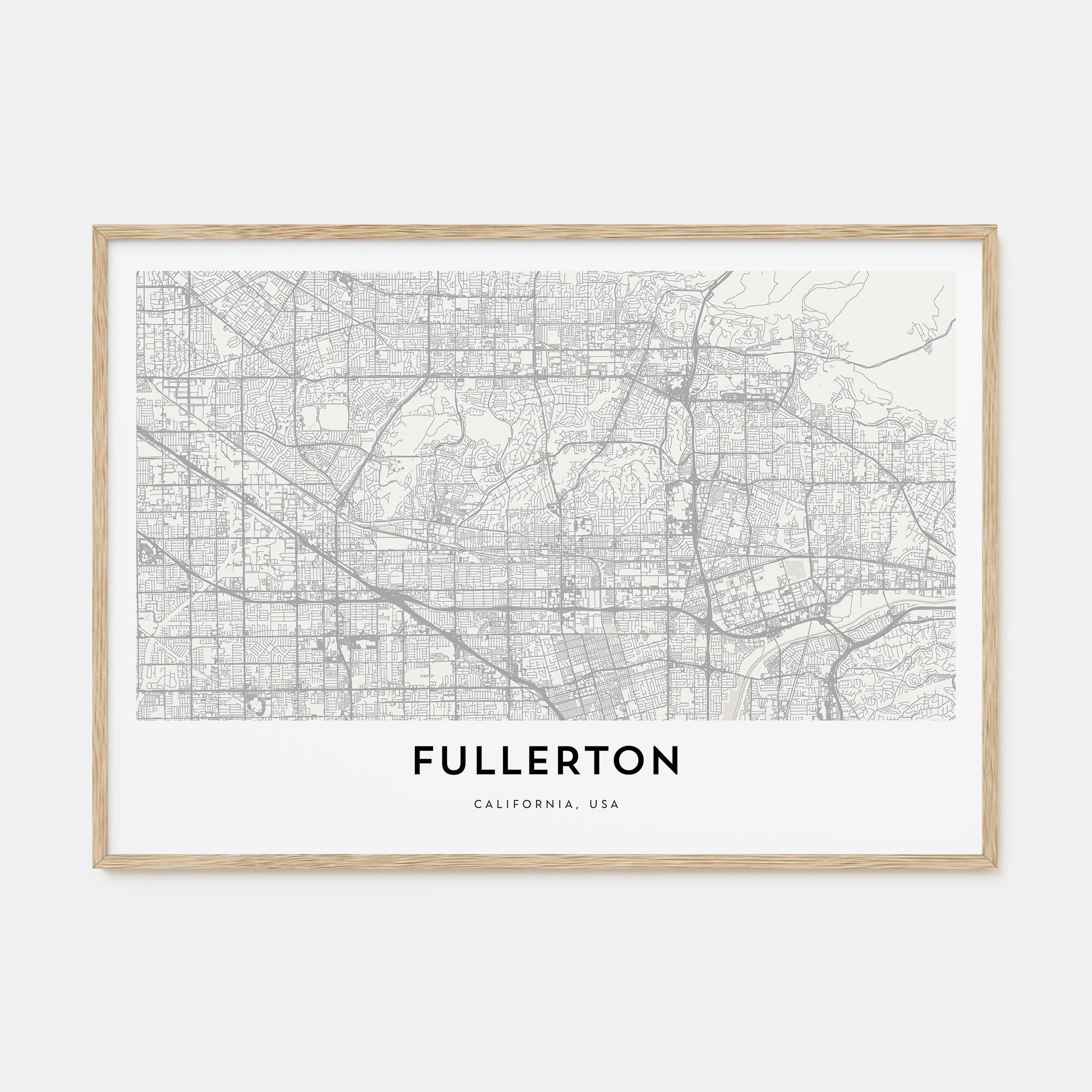 Fullerton Map Landscape Poster