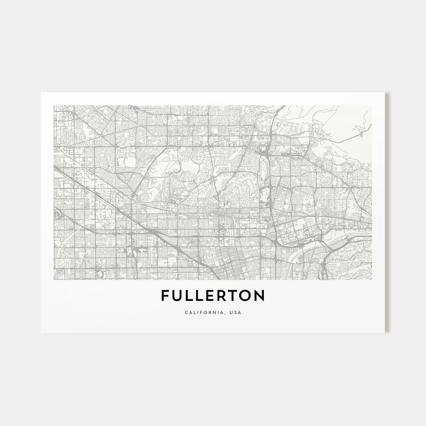 Fullerton Map Landscape Poster