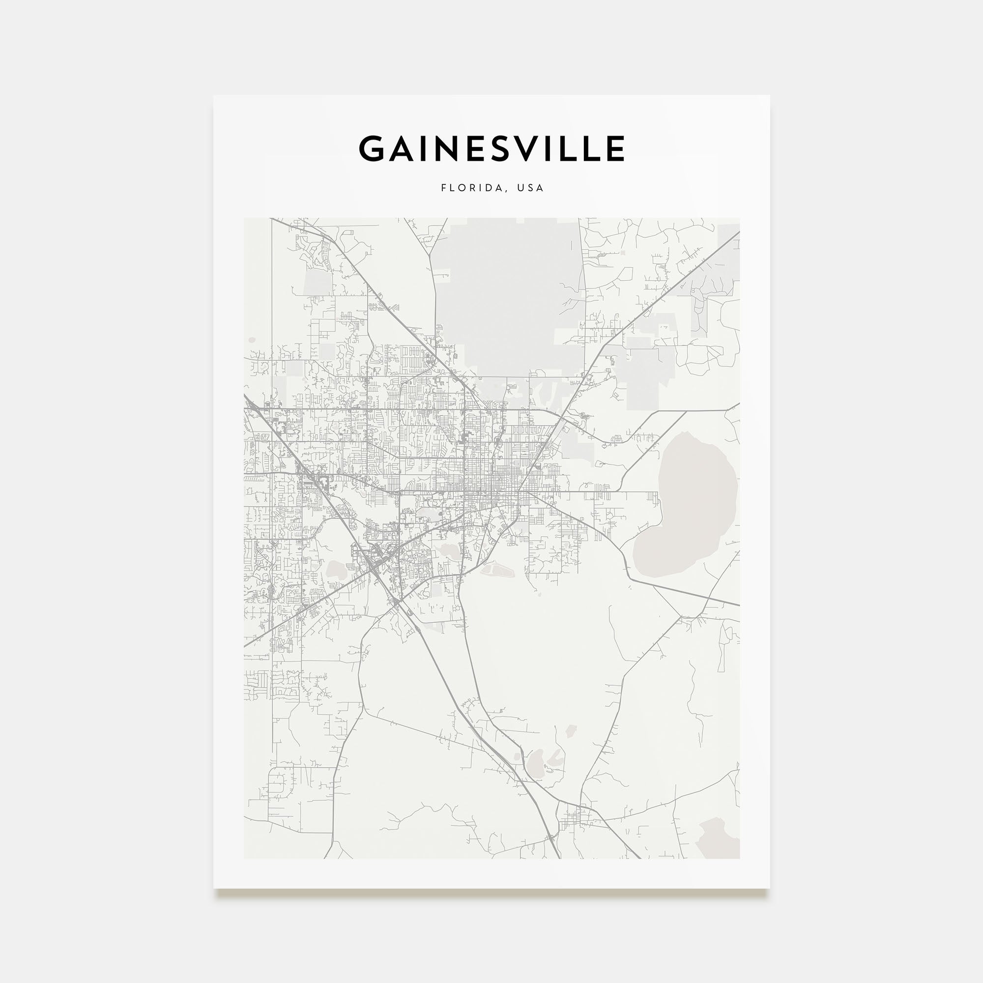 Gainesville Map Portrait Poster